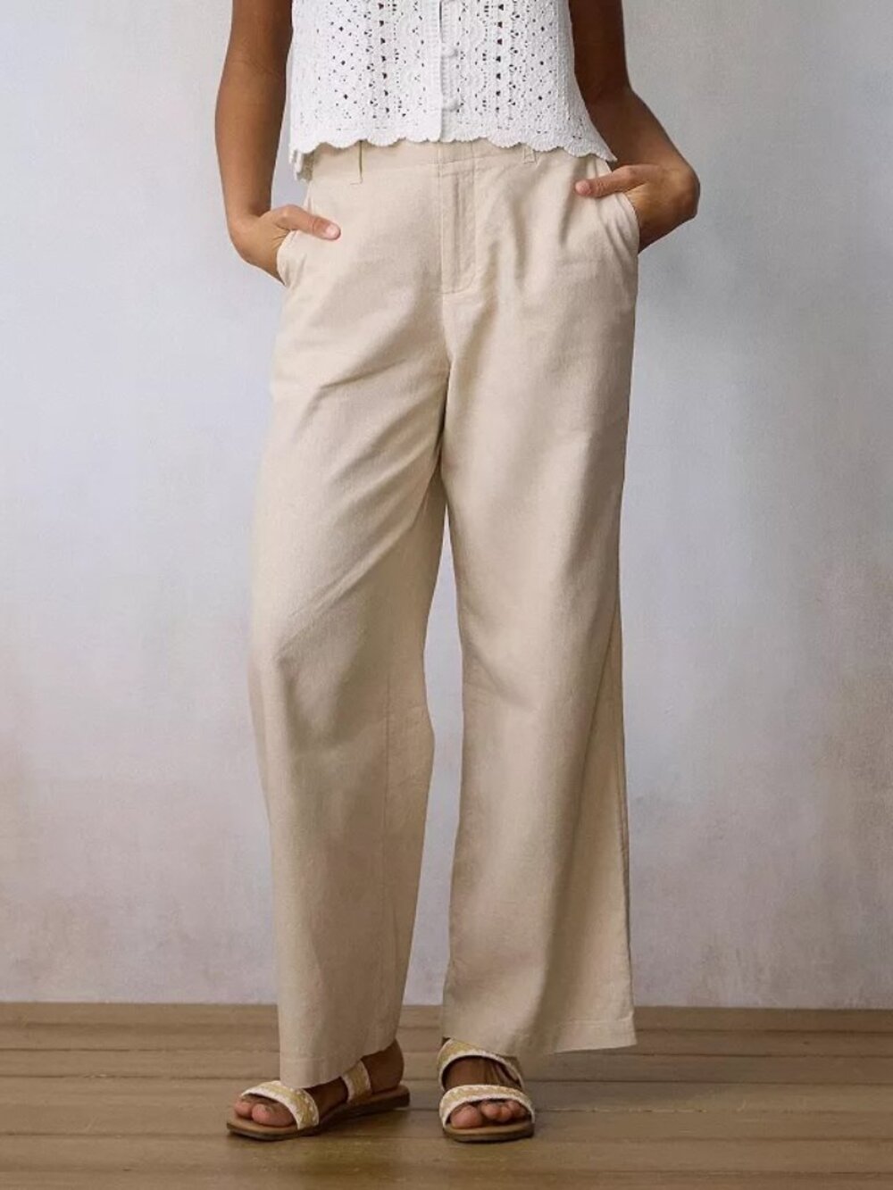 LC Lauren Conrad Drapey Linen Blend Trousers NWT